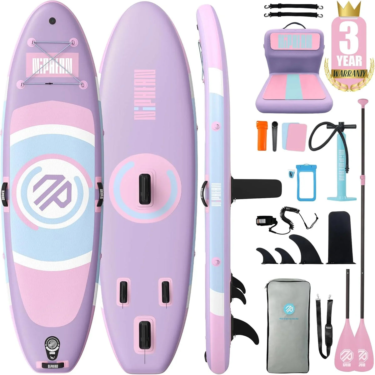 2026 Niphean Tabla Paddle Surf Hinchable, Tabla de Paddle Surf 305 cm con Aletas de Equilibrio para Principiantes y Accesorios Resistentes, Sup Board para Adultos, Stand up Paddle Board Versátil para Yoga