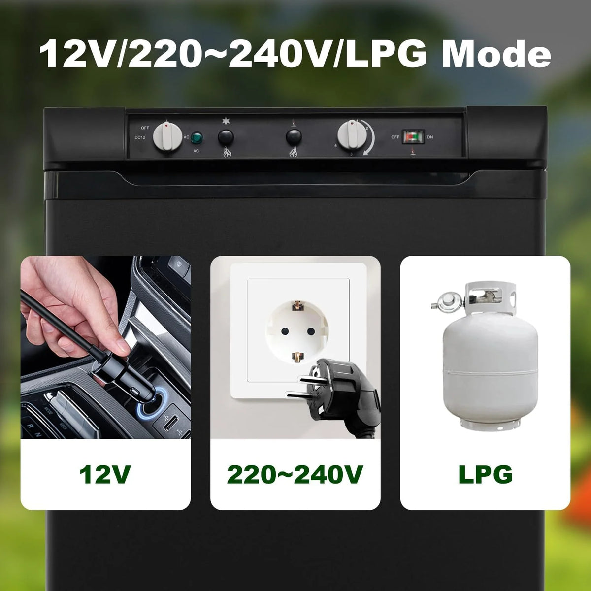 Refrigerador Smeta 2026, Gas, 100 l, Autocaravana, 12 V, 220 V, Refrigerador triple, Congelador, Caravana, Garaje, Casa móvil, Dormitorio, Casa, Silencioso, Negro