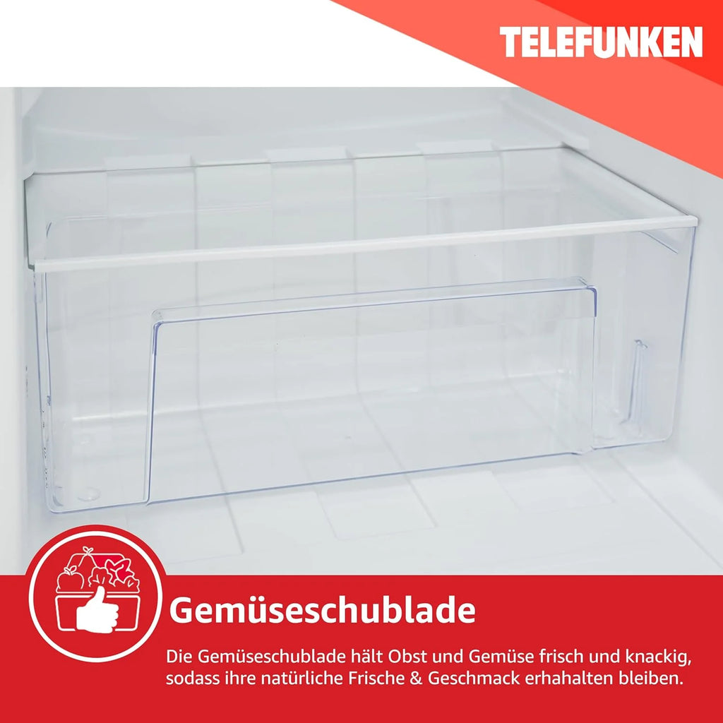 Refrigerador independiente TELEFUNKEN 2026 sin congelador | Capacidad de 135 litros | Refrigerador pequeño con cajón para verduras | Refrigerador de tamaño completo | Bisagra de puerta reversible | C – 135 – 100 – S Plata