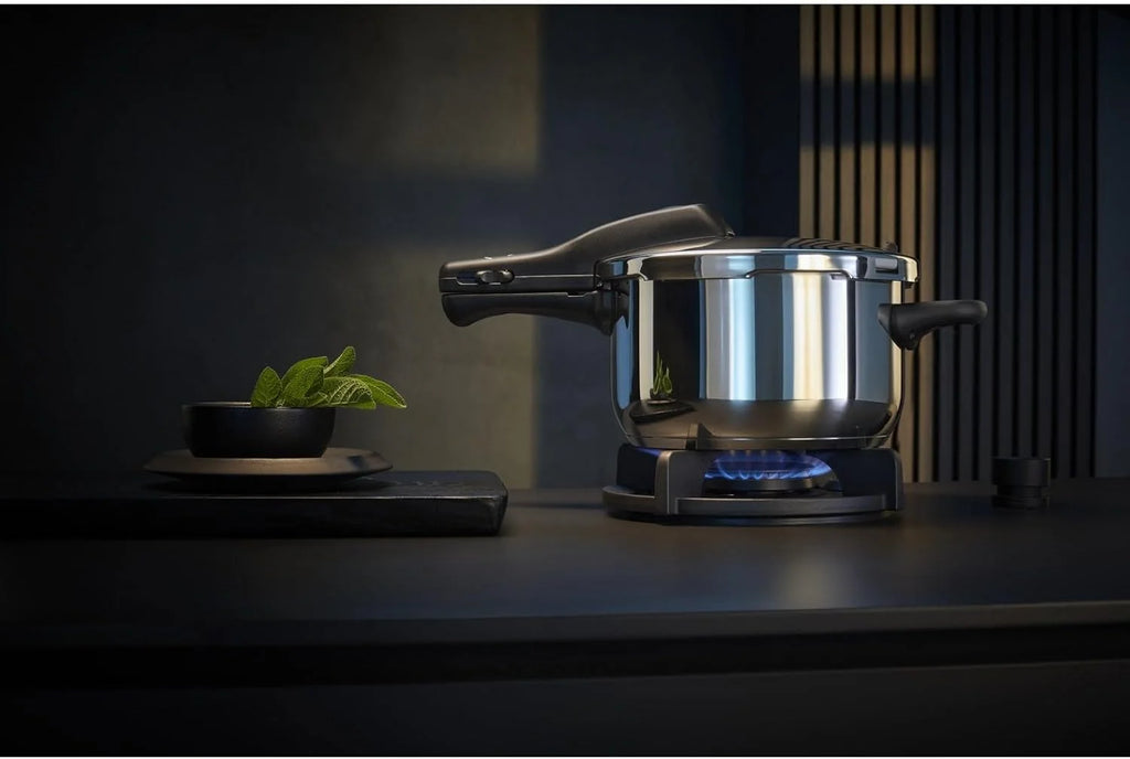 2026 Juego de olla a presión WMF Perfect One Pot para inducción, 2 piezas, capacidad de 4,5 L y 3 L, indicador de cocción grande, 2 niveles de cocción, asa de tapa extraíble, apto para todo tipo de cocinas, acero inoxidable.