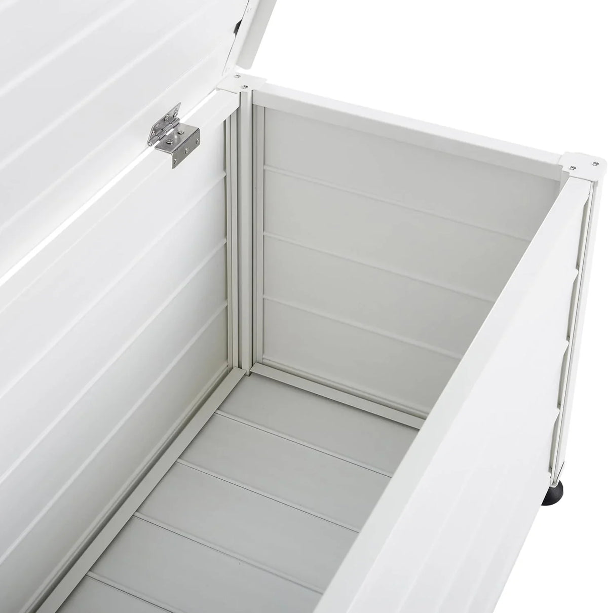 2026 Beliani Arcón para exterior de aluminio mueble de almacenaje de jardín blanco 113 x 50 cm Campalto