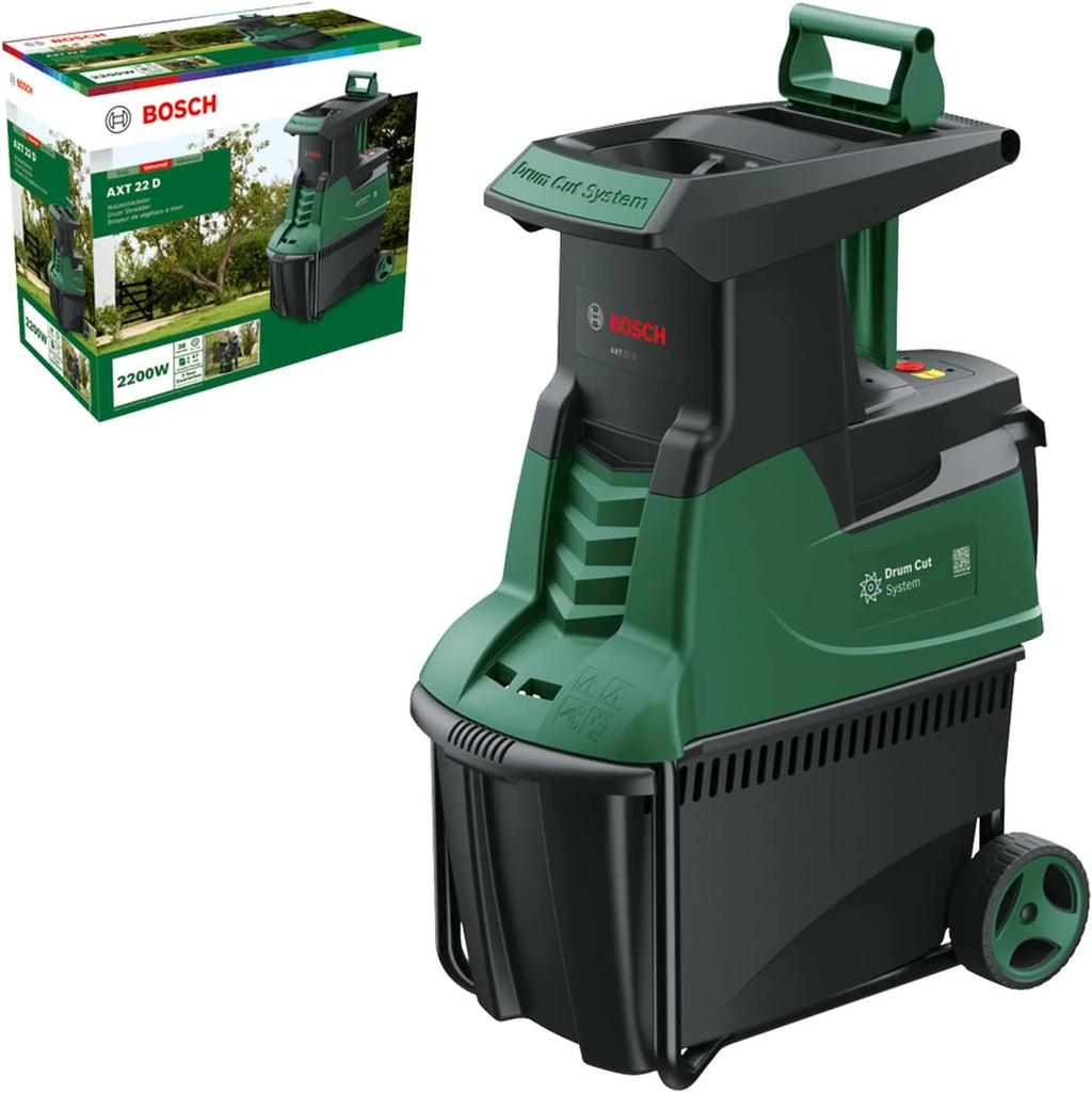 Trituradora de turbina Bosch AXT 25 TC 2026 (2500 W; apta para madera y residuos de jardín duros; incluye guantes de jardinería; caja recolectora integrada de 53 l; en caja de cartón) – Edición