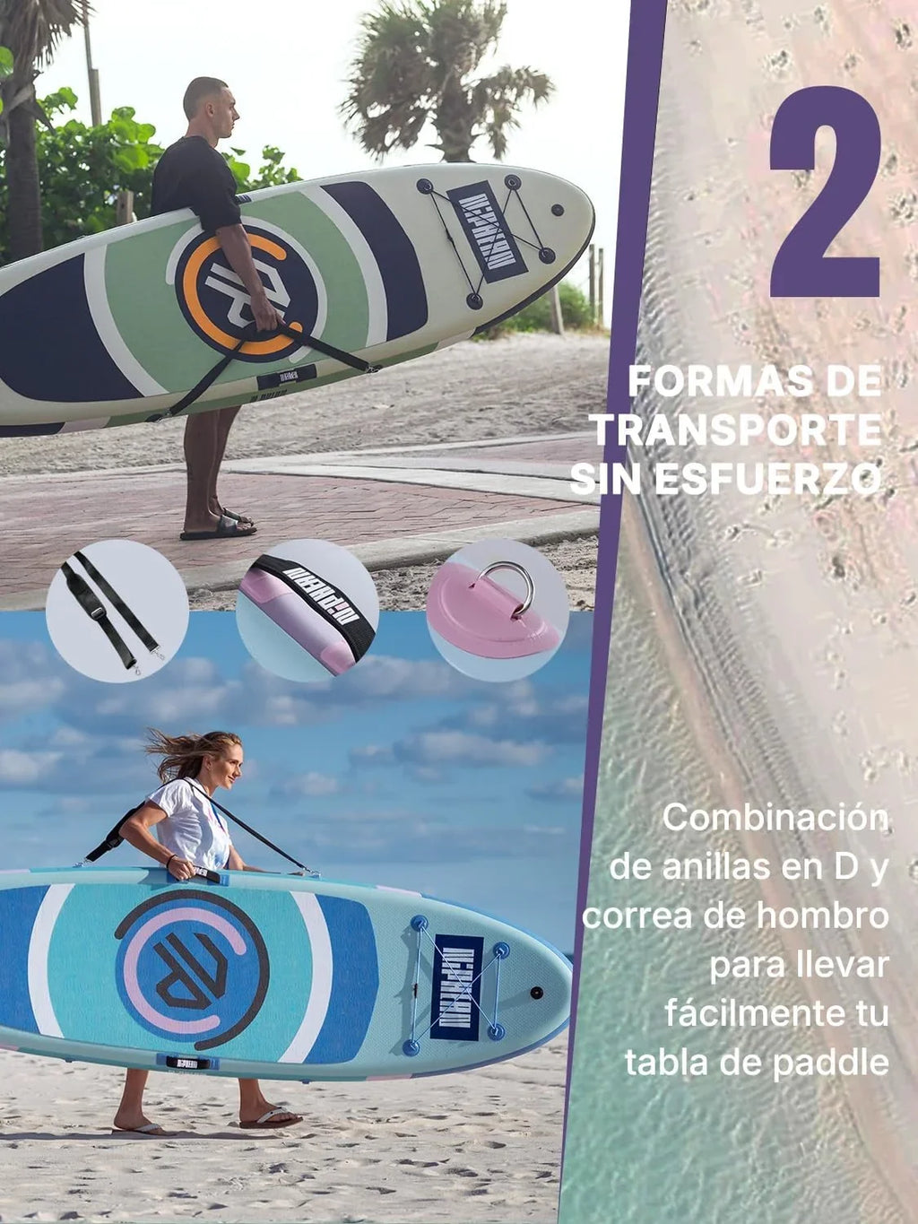 2026 Niphean Tabla Paddle Surf Hinchable, Tabla de Paddle Surf 305 cm con Aletas de Equilibrio para Principiantes y Accesorios Resistentes, Sup Board para Adultos, Stand up Paddle Board Versátil para Yoga
