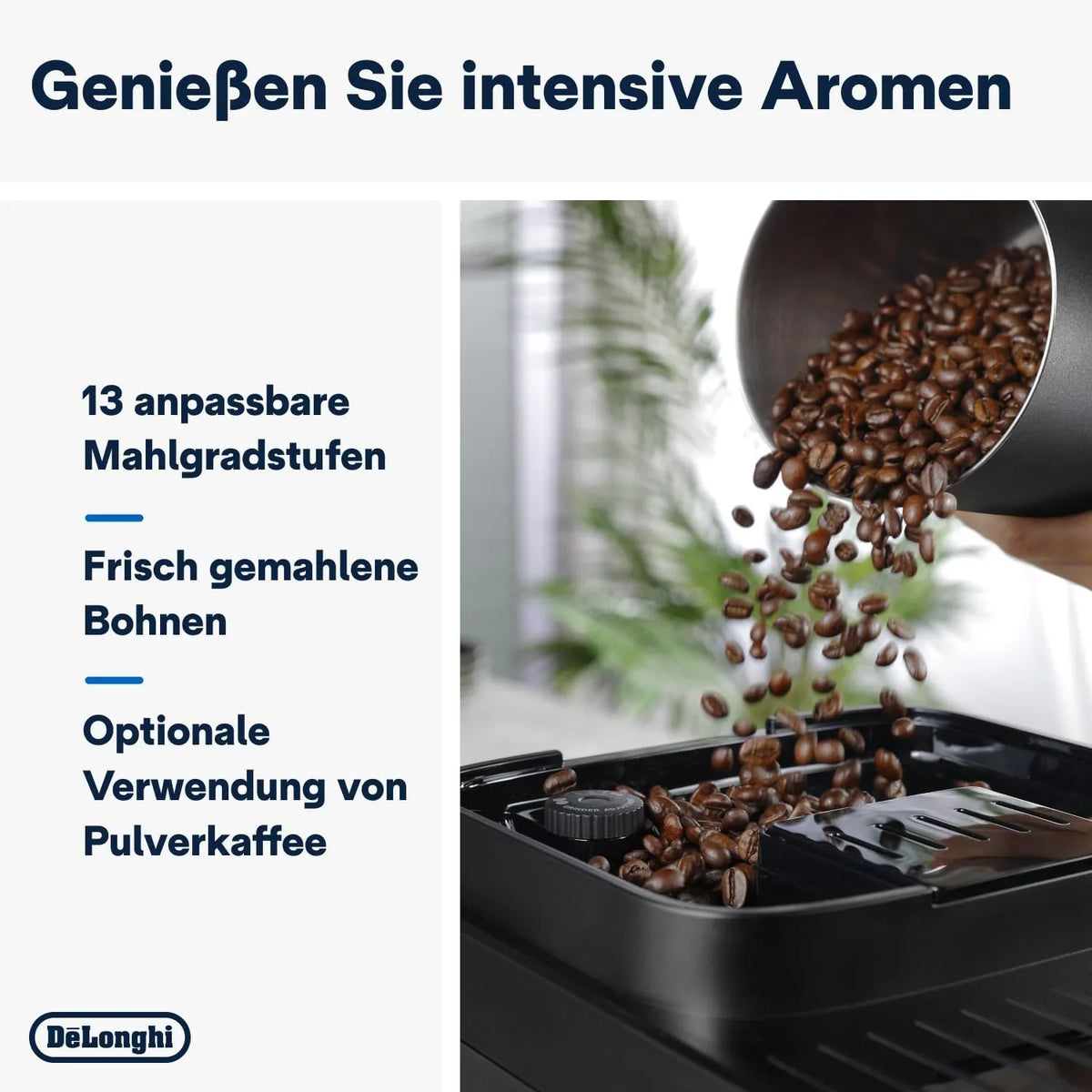 Cafetera automática De'Longhi Magnifica Evo ECAM 292.81.B (modelo 2026) con sistema de leche LatteCrema, 7 botones de selección directa para capuchino, espresso y otras especialidades de café, función para 2 tazas, color negro.