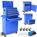 2026 DUOSONG 5-Drawer Rolling Tool Chest, High Capacity Tool Storage Cabinet W/Lockable Wheels, Adjustable Shelf & Anti-Slip Liner, Detachable Tool Box Organizer, Rolling Tool Cabinet Blue Steel Tools &