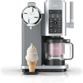 Heladera Ninja CREAMi Scoop & Swirl 2026 con 2 recipientes, 13 funciones para helado, helado suave, gelato, sorbete, batidos y más, con función de mezcla, color plata platino, NC701EU