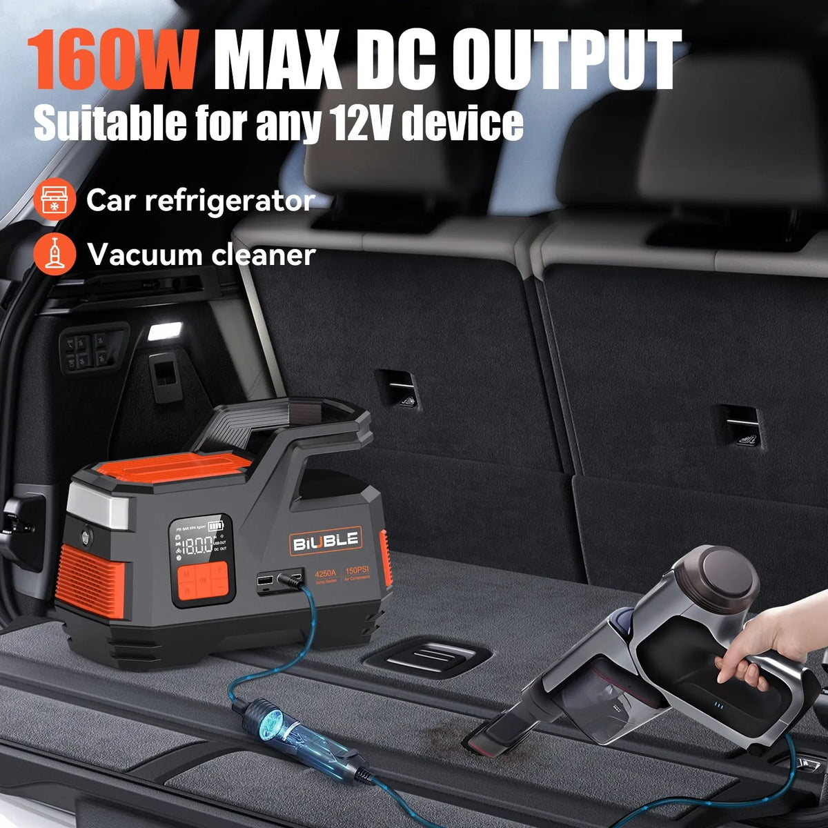2026 Car Jump Starter with Air Compressor, 4500A Peak 26800MAH 12V Auto with 150PSI Tire Inflator(up to All Gas or 10.0L Diesel Engine
