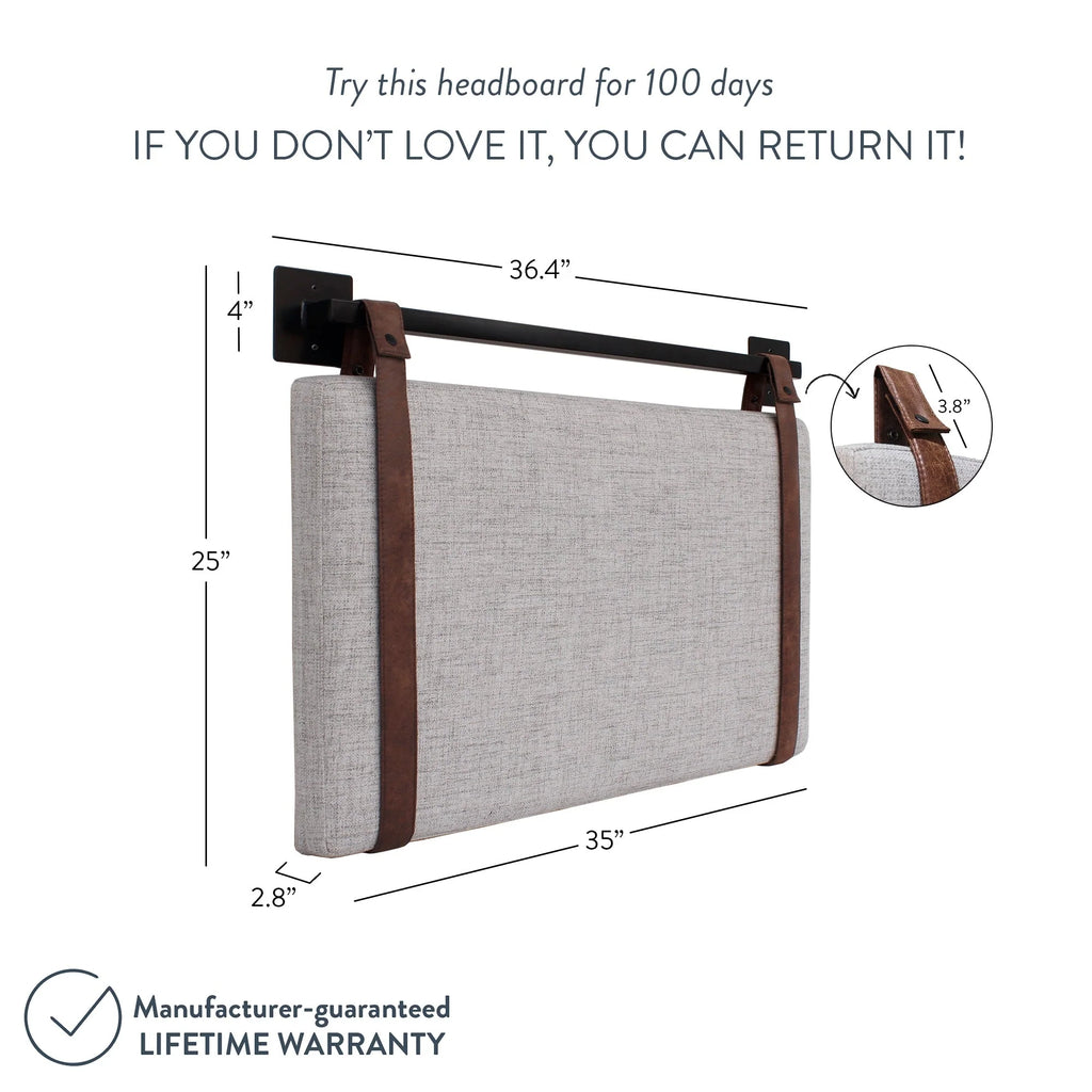 2026 Wall Mount Upholstered Headboard with Metal Rail - Modern Bedroom Headboard