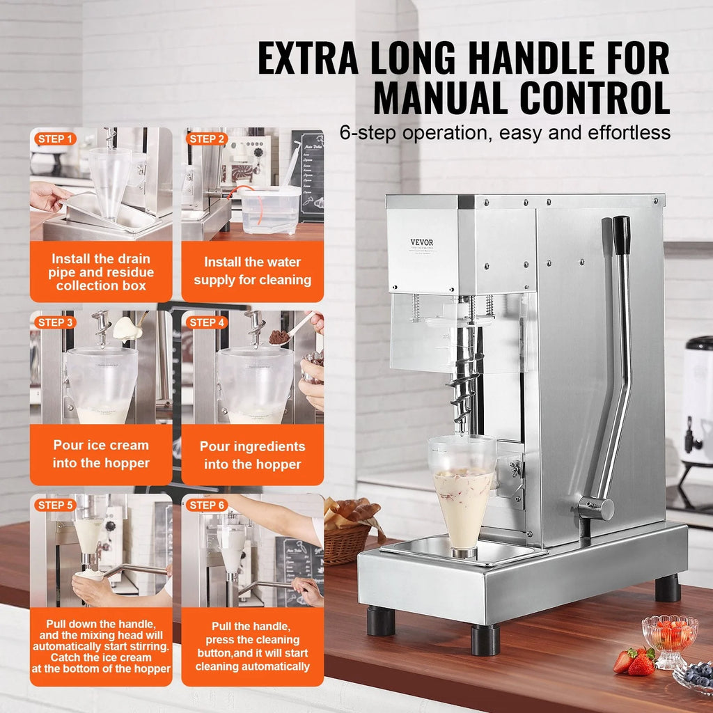 2026 Ice Cream Blender 750W High Speed Mixer 1740 Rpm 304 Stainless Steel New