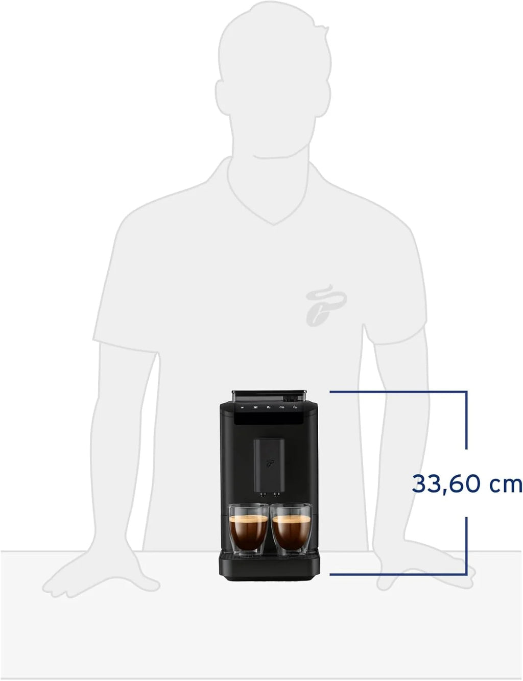 Cafetera automática Tchibo Esperto2 Caffè 2026 con función para 2 tazas (café crema y espresso), color negro granito. INCLUYE un kit de degustación de café GRATIS.