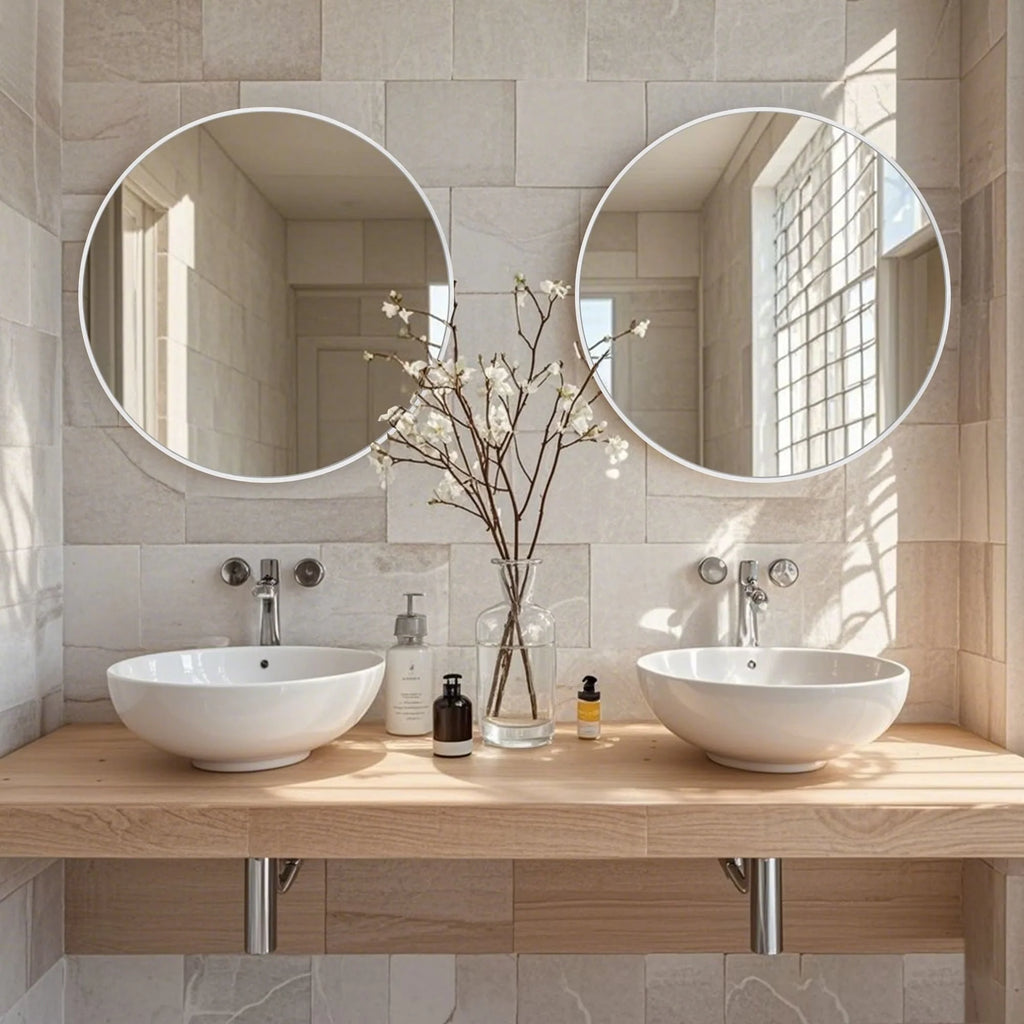 2026 Modern Round Bathroom Vanity Mirror, Wall Mounted Circular Mirror for Bathroom, Bedroom and Home Decor