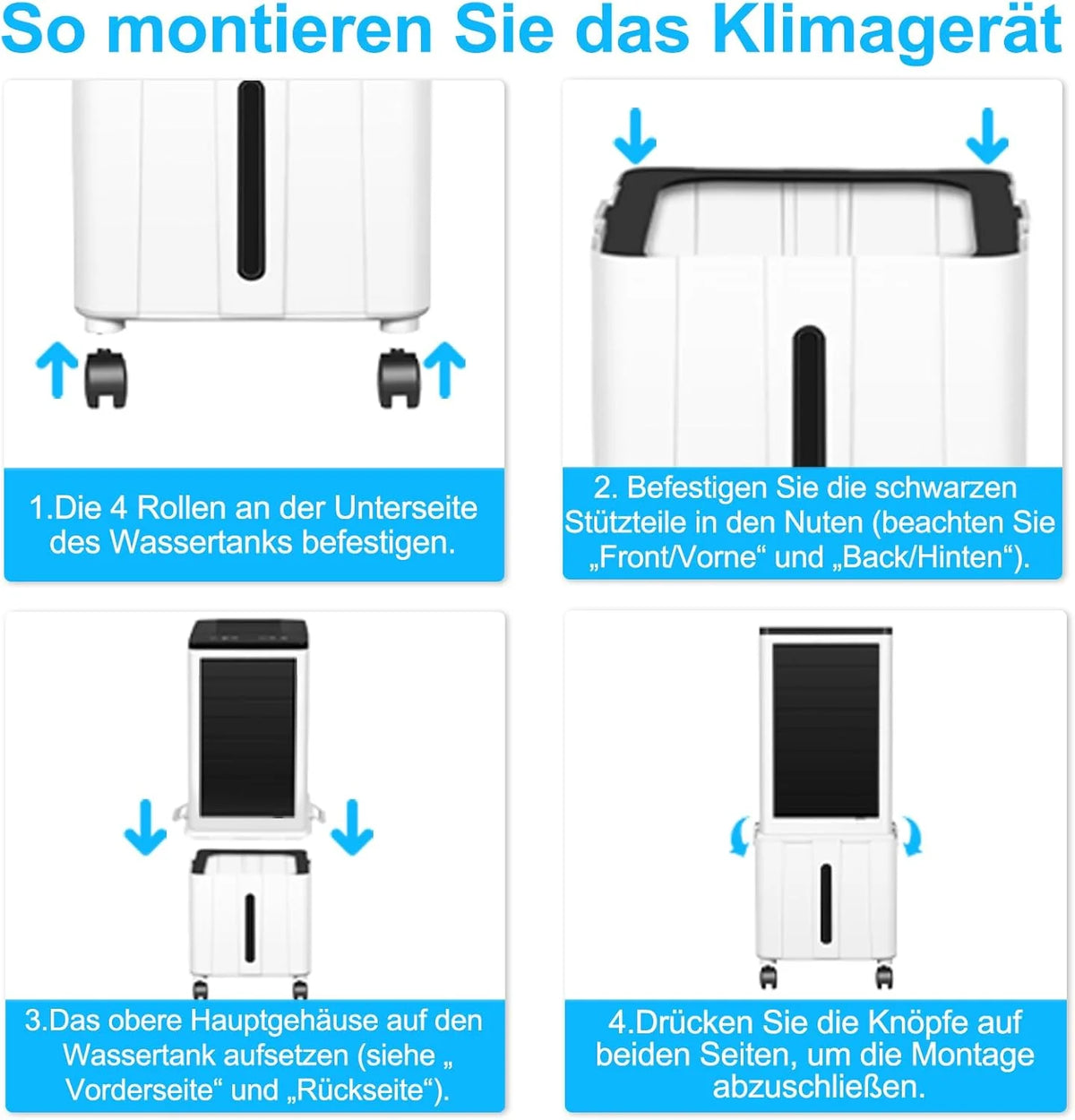 Aire acondicionado portátil 2026 sin manguera de escape, 14L 60W, con temporizador de 12 horas, 3 modos, 40dB, oscilación de 120°, depósito de agua extraíble, mando a distancia, silencioso, ideal para apartamentos y habitaciones.