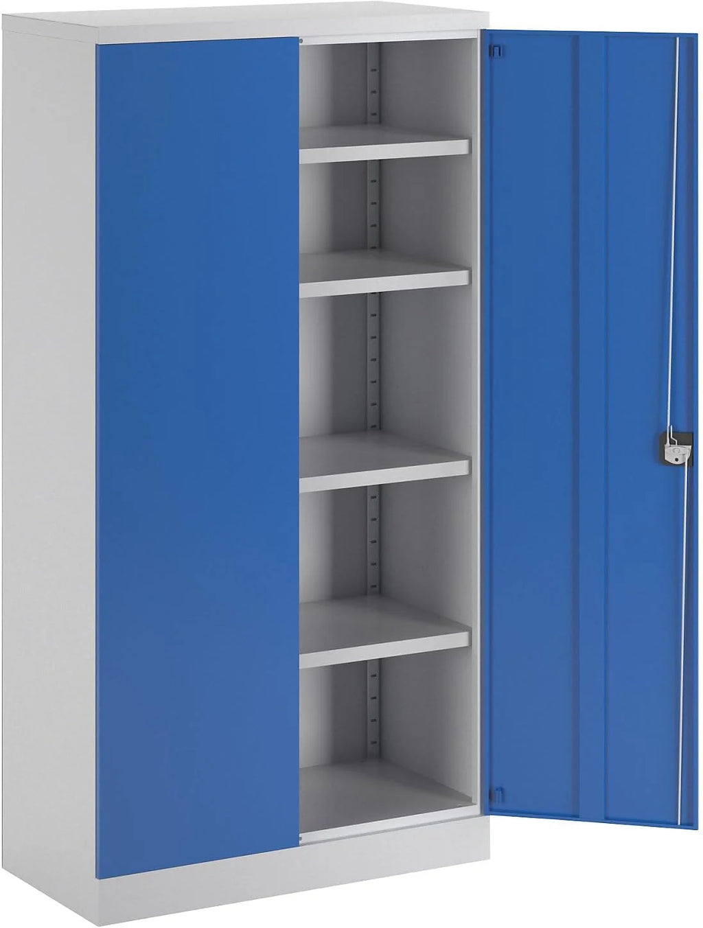 Eurokraft 2026 | Armario de acero Nilas | con 4 estantes | Alto x Ancho x Profundidad 1950 x 1000 x 500 mm | Gris claro/Azul genciana