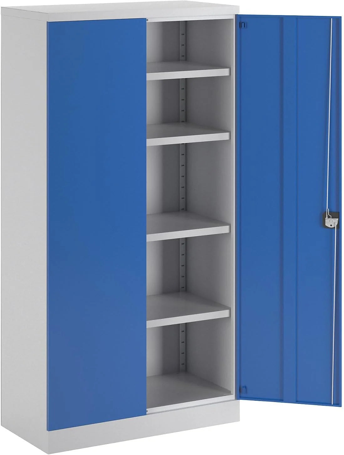Eurokraft 2026 | Armario de acero Nilas | con 4 estantes | Alto x Ancho x Profundidad 1950 x 1000 x 500 mm | Gris claro/Azul genciana
