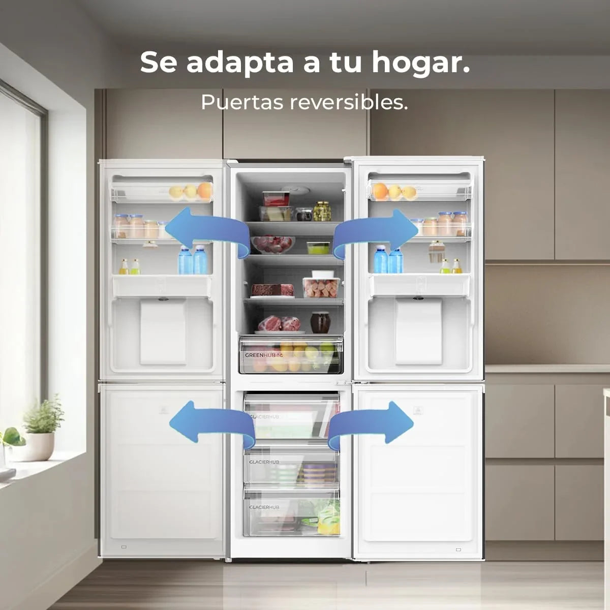 2026 Cecotec Frigorífico Combi 2 Puertas con dispensador de agua Bolero CoolMarket Combi 296 DF WD Dark E. 296L, 60cm de ancho, Funciones FastCooling, FastFreezing y DeFrost, LED interior, Dark Inox