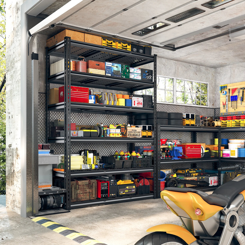 2026 REIBII 48" W Garage Shelving Units 5 Tier Storage Shelves Heavy Duty Adjustable Metal Utility Shelf-72" H x 48" W x 24" D