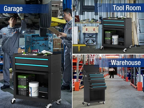 2026 WORKPRO 24.5 inch 5-Drawer Rolling Tool Chest, Sliding Metal Drawer Rolling Tool Storage Cabinet, Removable Toolbox Organizer for Workshop, Garage