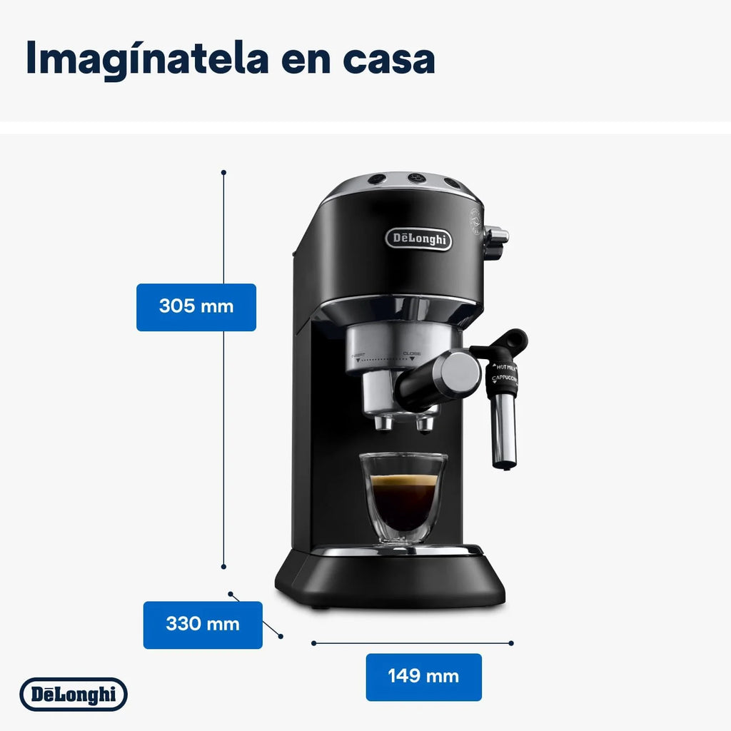 De'Longhi Dedica – Cafetera de Bomba de Acero Inoxidable para Café Molido o Monodosis, Espresso y Capuchino, Depósito de 1.3 Litros, Sistema Antigoteo, Modelo EC685.M, Color Metal 2026