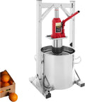 Prensa hidráulica para frutas de 12 litros (modelo 2026), fabricada en acero inoxidable 304 con elevador hidráulico de 3 toneladas, exprimidor manual, cubo con filtro interno, prensa para vino y sidra. Ideal para vino, mosto y zumos de frutas.