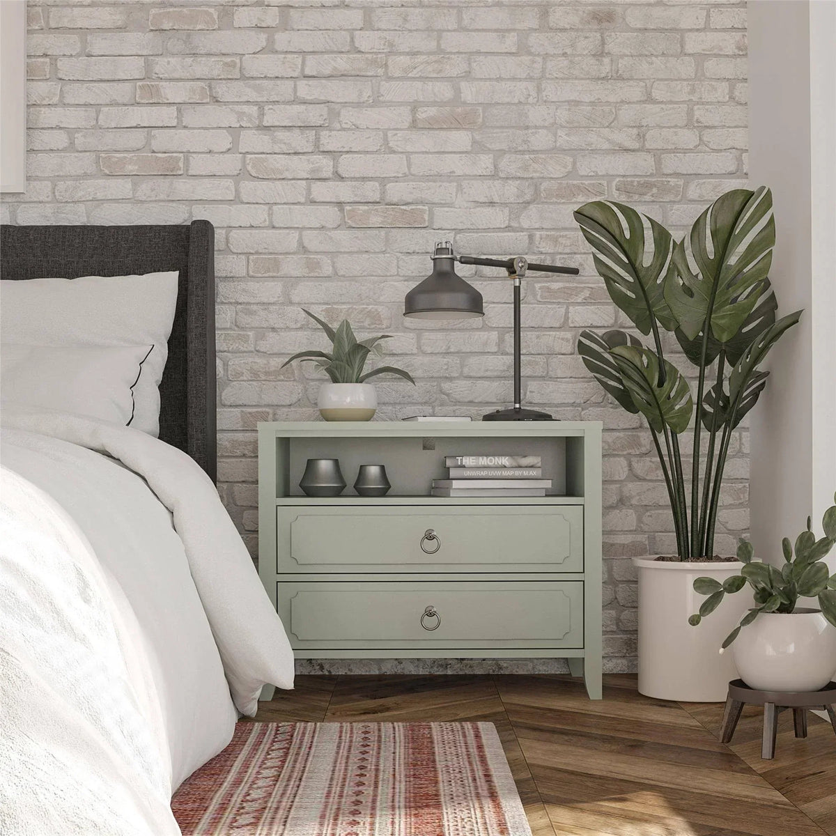 2026 Drawer Nightstand, Green