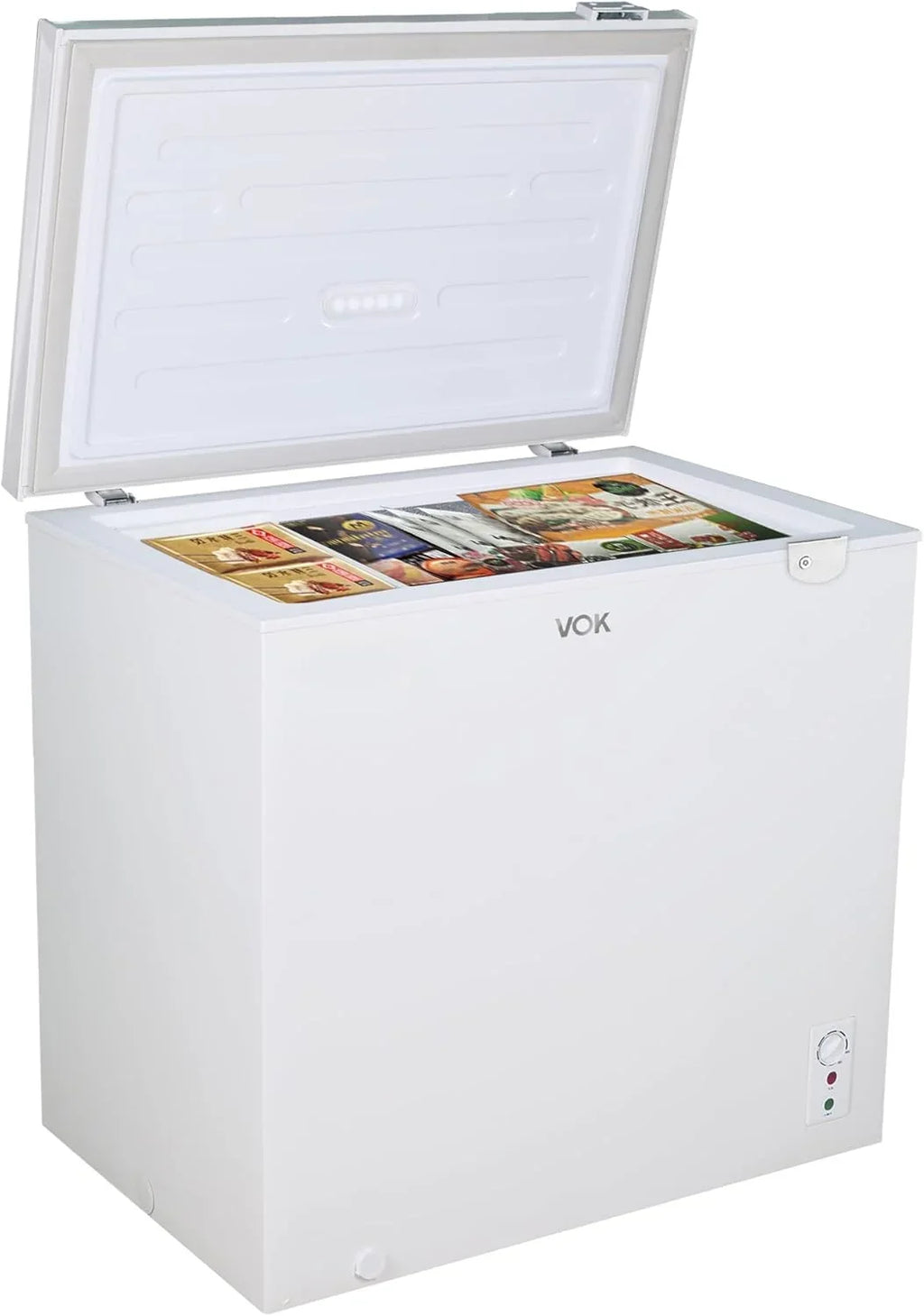 2026 VOK Congelador Horizontal 194 L Ancho 81,8 cm – Función Dual, Congelación Rápida, Luz LED, Bloqueo de Seguridad, Autonomía de 23 h, Blanco