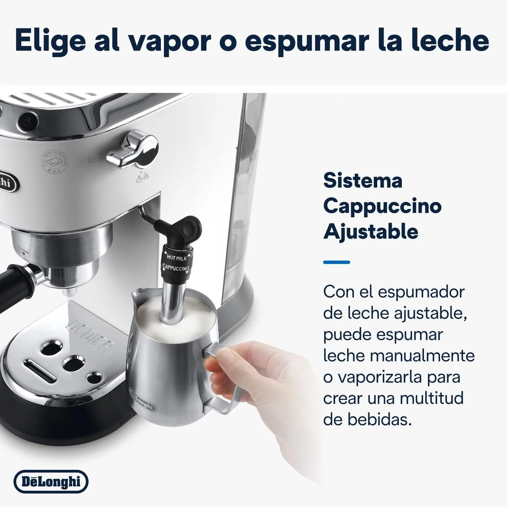De'Longhi Dedica – Cafetera de Bomba de Acero Inoxidable para Café Molido o Monodosis, Espresso y Capuchino, Depósito de 1.3 Litros, Sistema Antigoteo, Modelo EC685.M, Color Metal 2026