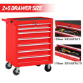 2026 POVANLI  7-Drawer Rolling Tool Chest with Wheels Multifunctional Tool Chest Portable Tool Storage Cabinet with Locking System for Garage Workshop Warehouse Repair Shop