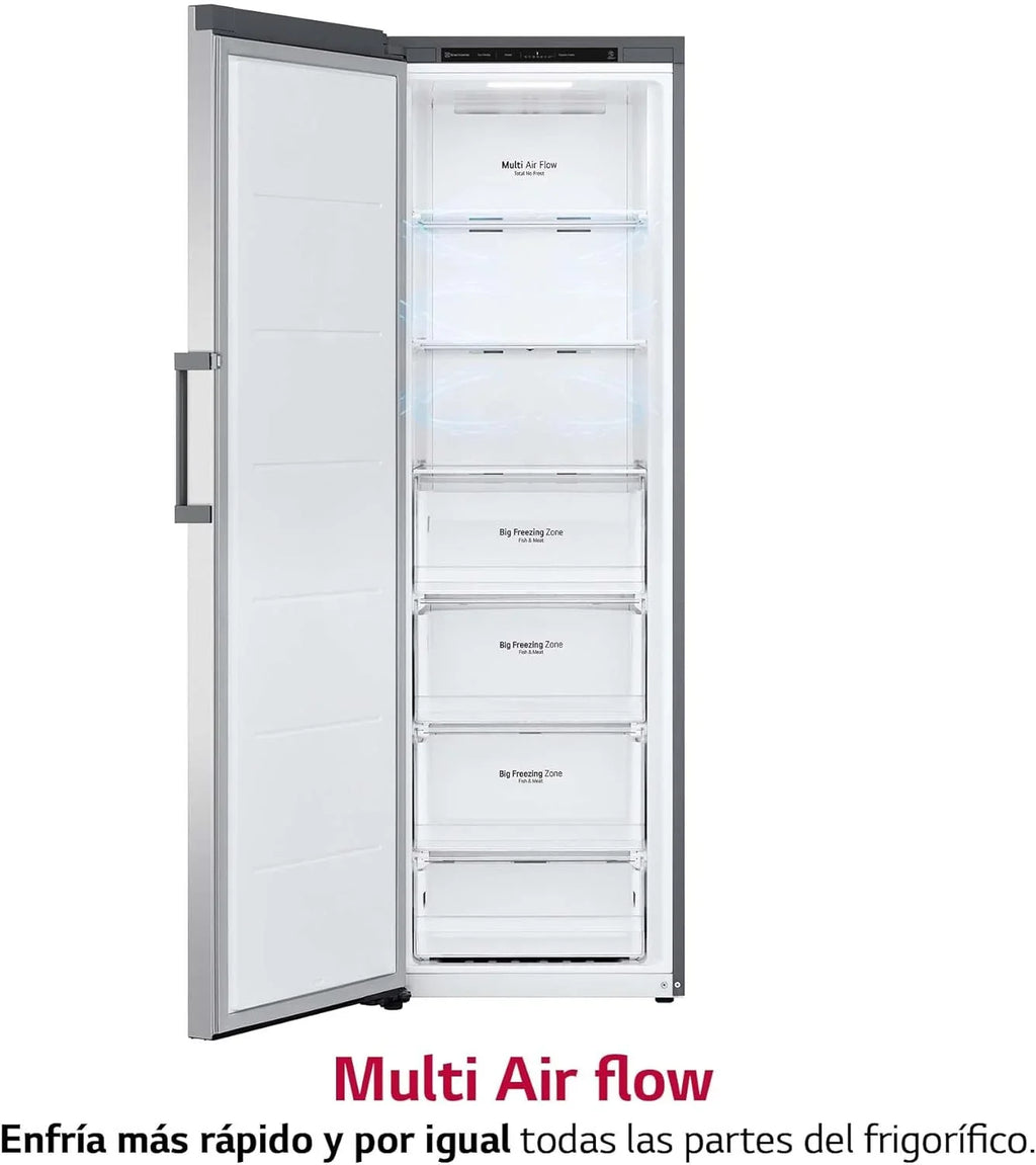 2026 GFT41PZGSZ – Congelador No Frost Total, 1 Puerta, Compresor Smart Inverter, de 355 L y 186 cm, Congelador Vertical con Funcion de Congelacion Rapida, Color Inox