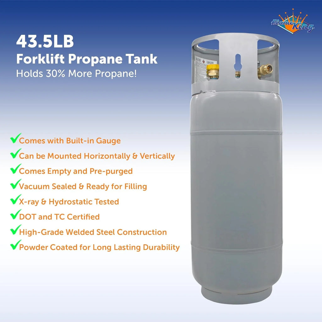 2026 Steel Forklift Propane Tank Cylinder with Built-in Gauge, Gray