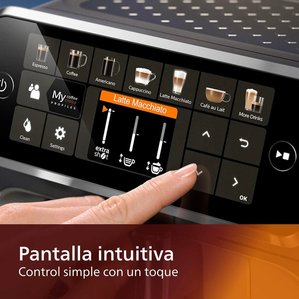 2026 Serie 5400 Cafetera Superautomática – Sistema de Leche LatteGo, 12 Variedades de Café, Pantalla Intuitiva, 4 Perfiles de Usuario, Negro (EP5441/50)