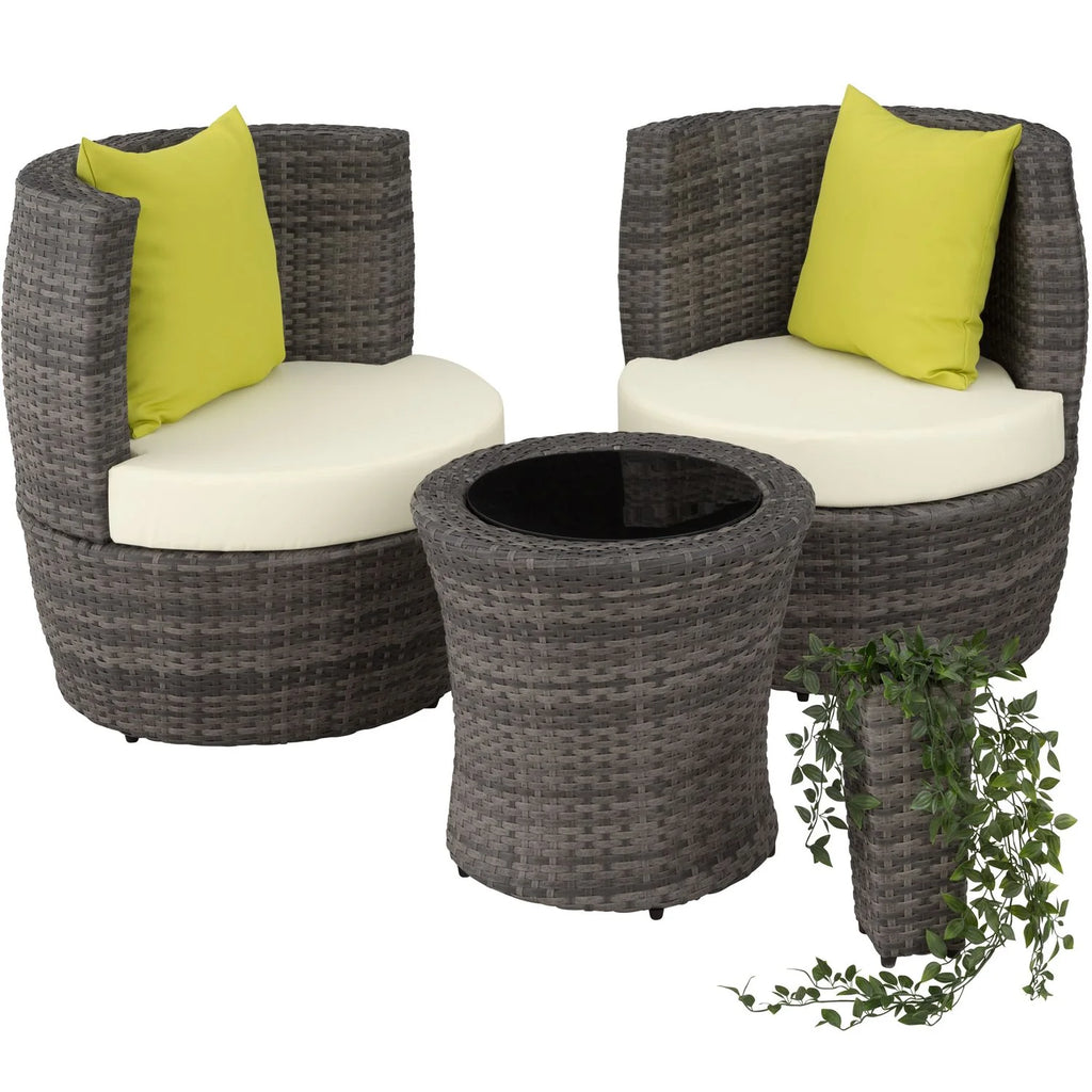 Conjunto De Ratán Y Aluminio Nizza - Gris 2026