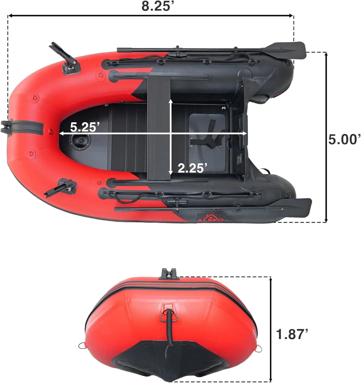 2026 Inflatable Boat | Yacht Dinghy Tender Raft | Multi Person Fishing Boat | Aluminum Floor Oars | Fishing Rod Holders | Heavy-duty Pvc | 2024…