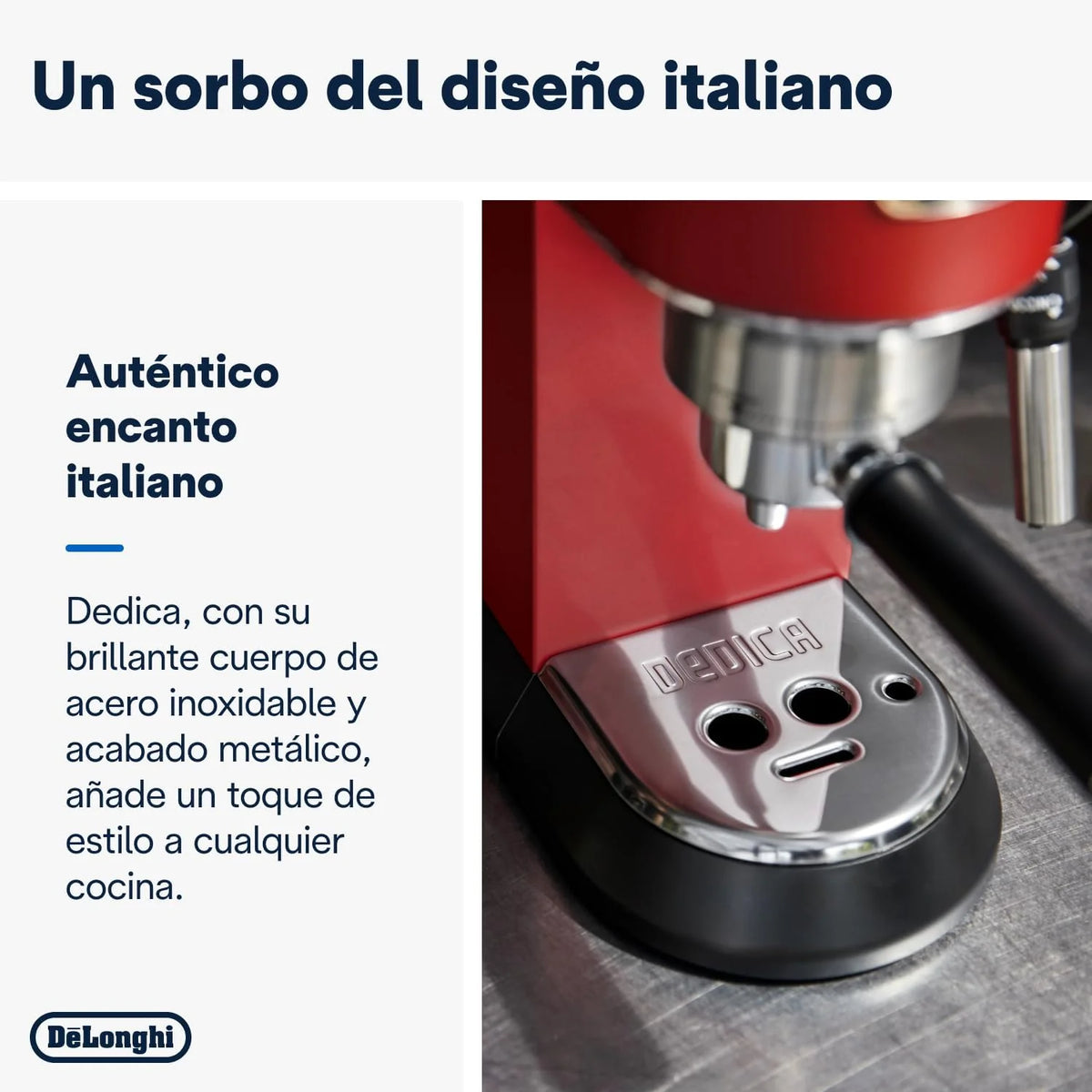 De'Longhi Dedica – Cafetera de Bomba de Acero Inoxidable para Café Molido o Monodosis, Espresso y Capuchino, Depósito de 1.3 Litros, Sistema Antigoteo, Modelo EC685.M, Color Metal 2026
