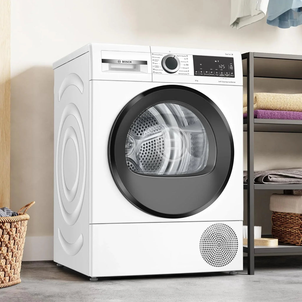 2026 Bosch – Secadora con bomba de calor, 8 kg, AutoDry, Antiarrugas, Media carga, Blanco, WQG235D1ES, Lanzamiento 2025