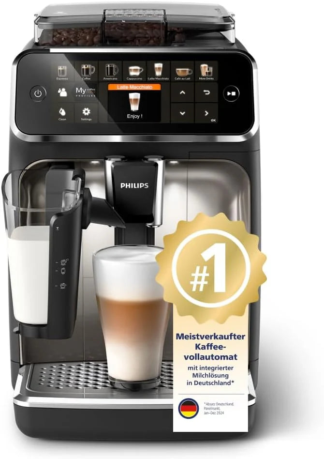 Cafetera automática Philips Serie 5400 (modelo 2026): disfrute de 12 bebidas, limpieza rápida LatteGo, pantalla TFT intuitiva, ajustes de café personalizables y un diseño de cocina de primera calidad (EP5441/50).