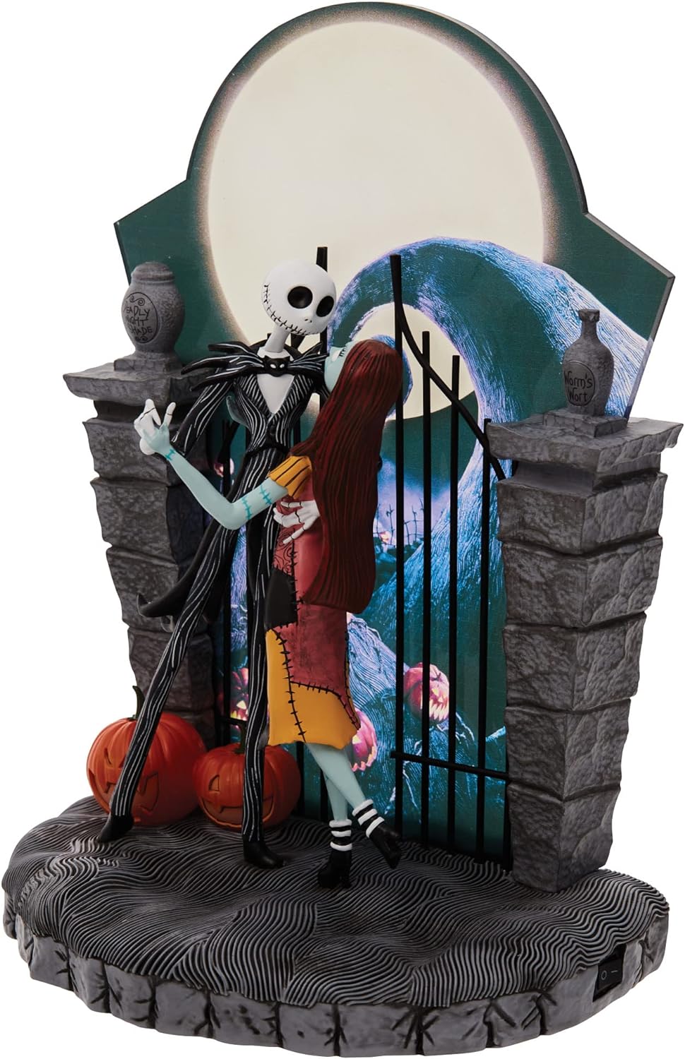 2026 Nightmare Jack and Sally Dancing Light Statue, 9"