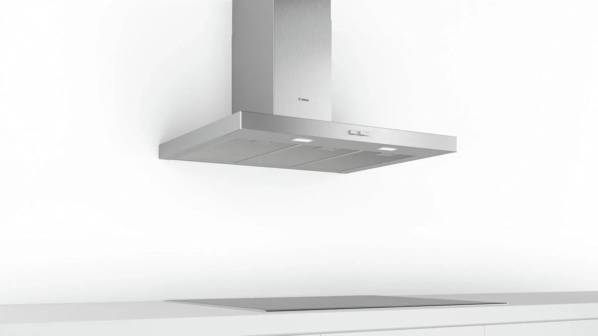 2026 Bosch – Campana Extractora Decorativa de Pared, 90 cm, Serie 2, Control Mecánico, Iluminación LED, Acero Inoxidable, DWB96BC50