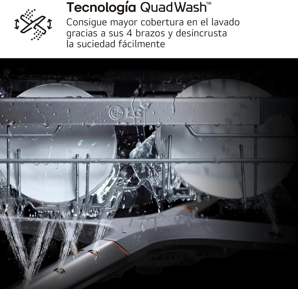 2026 DF273FV – Lavavajillas QuadWash Steam, Sistema EasyRack, Bandeja para Cubiertos, Smart Diagnosis, Apertura Automática, Eficiencia A, Capacidad 14, Motor Silencioso, Inox Antihuellas