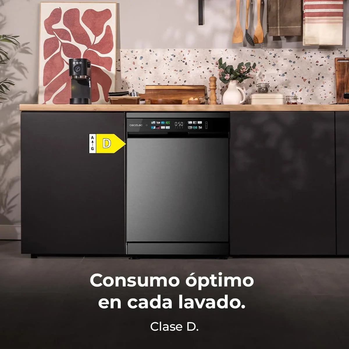 2026 Cecotec Lavavajillas 60 cm Libre Instalación Bolero Aguazero 6210 Dark D. 15 Cubiertos, Bajo Consumo, Pantalla Fullcolor XXL, Tercera Bandeja, 8 Programas, Dual Zone Wash, Bandeja Ajustable, Dark