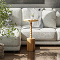 2026 Wood Pedestal End Table, Round Martini Drink Table for Small Spaces, Living Room and Bedroom