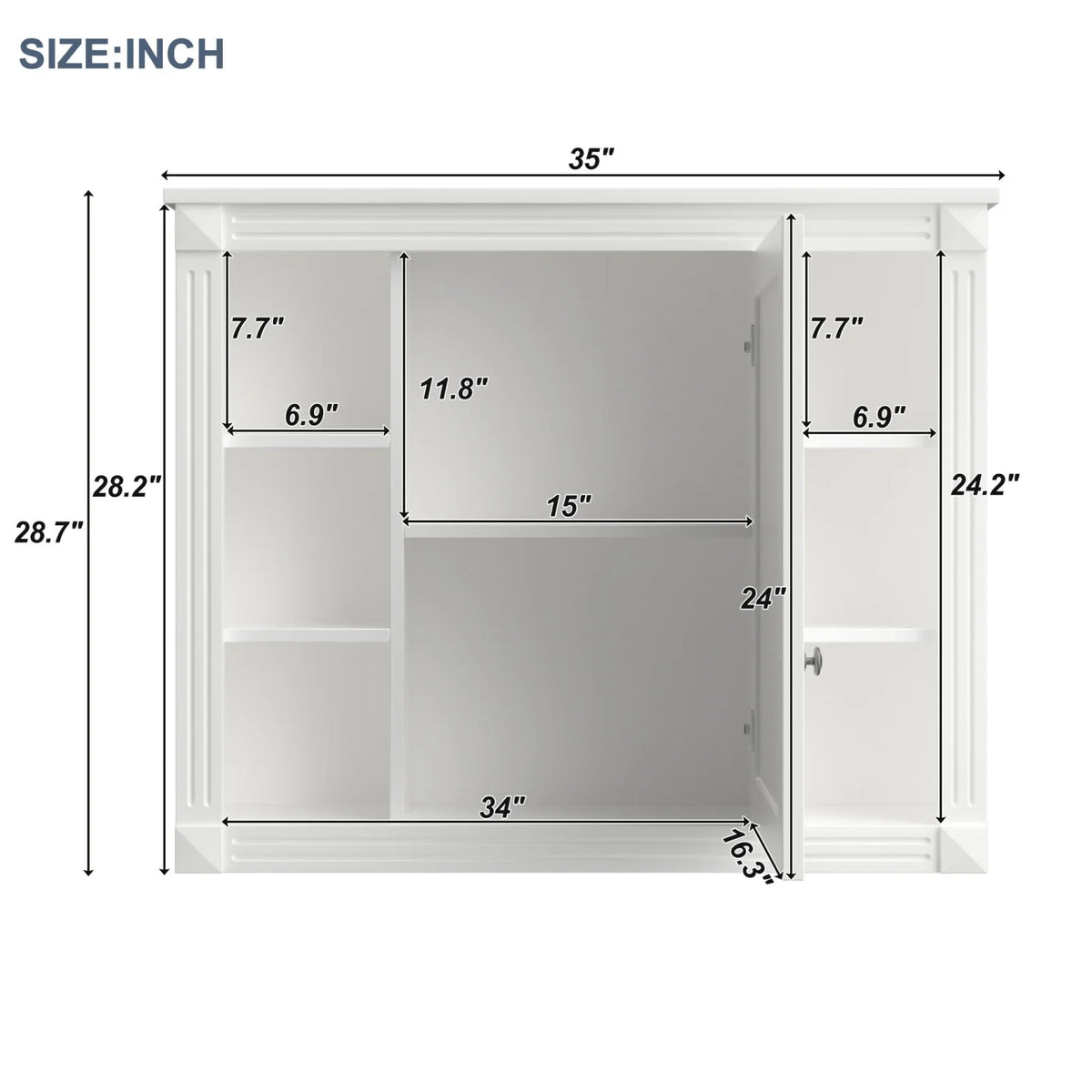 2026 Modern Bathroom Furniture Set, 36" Bathroom Vanity with Top Sink, 35" Wall Mounted Bathroom Storage Cabinet, Mirror Cabinet with 6 Shelves, Storage Cabinet with 2 Doors and 2 Drawers, Grey