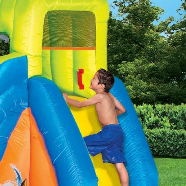 2026 BANZAI Pipeline Twist Kids Inflatable Outdoor Backyard Water Pool Aqua Splash Park and Slides