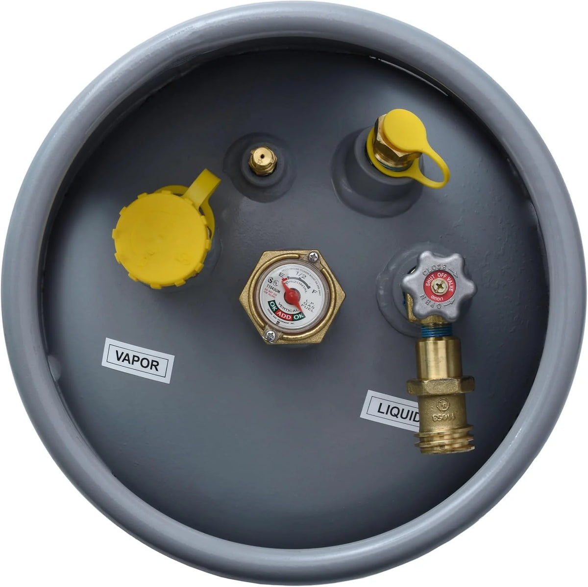 2026 Steel Forklift Propane Tank Cylinder with Built-in Gauge, Gray