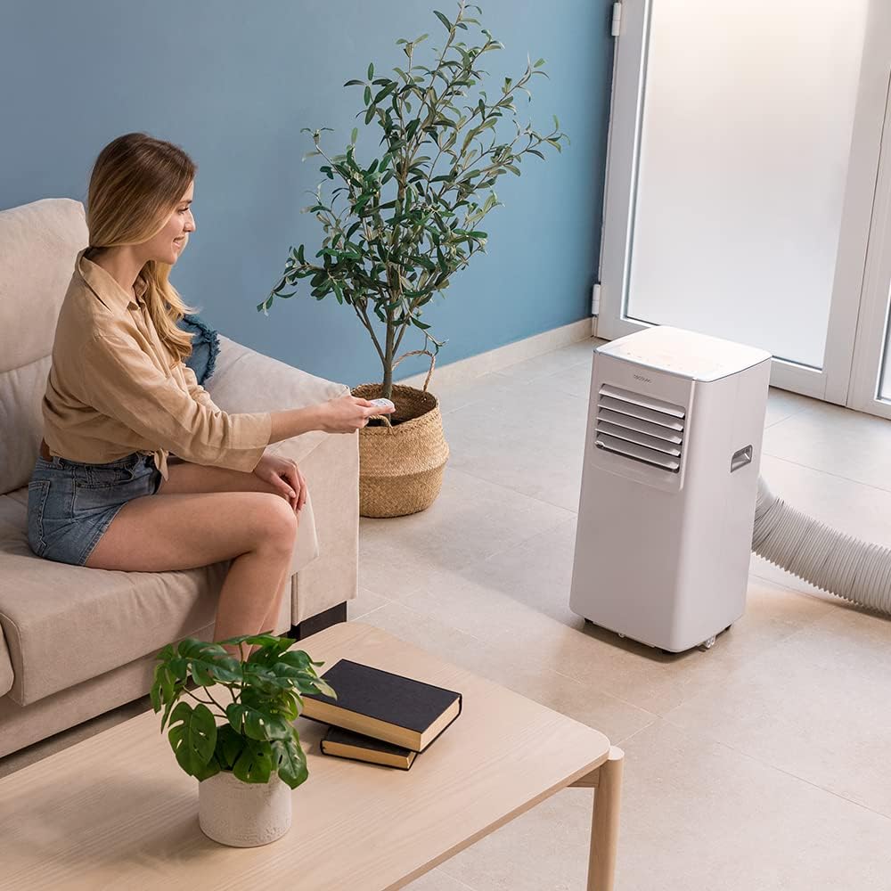 2026 Cecotec Aire Acondicionado Portátil con Mando a Distancia ForceClima 7100. 7000 BTU, Bajo Consumo, Pantalla LED, 4 Modos, 2 Velocidades, Cobertura 15 – 20m2