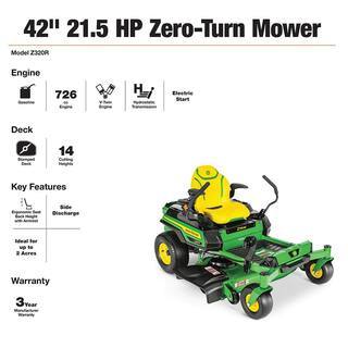 2026 John Deere Z320R 42′′ 21.5 HP V-Twin Zero-Turn Riding Mower with Accel Deep Deck