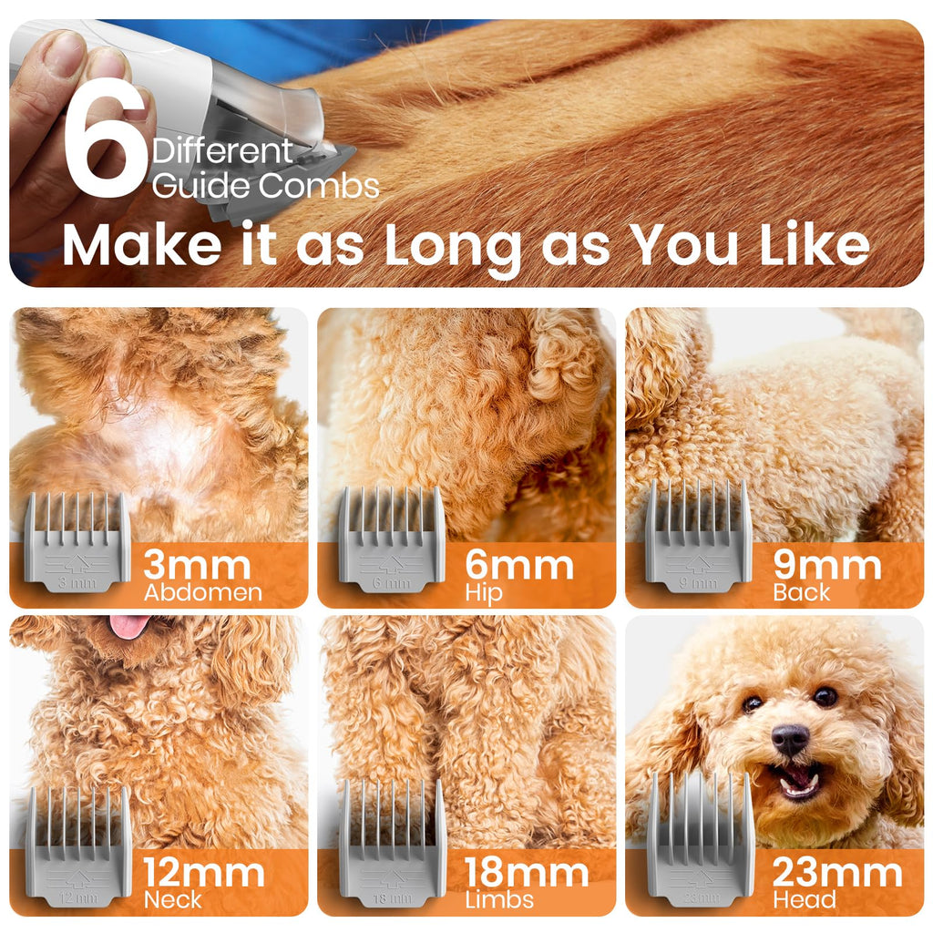 2026 3-in-1 Dog Grooming Vacuum Kit with Clipper and Nail Grinder, Pet Hair Trimmer and Grooming Tool Set