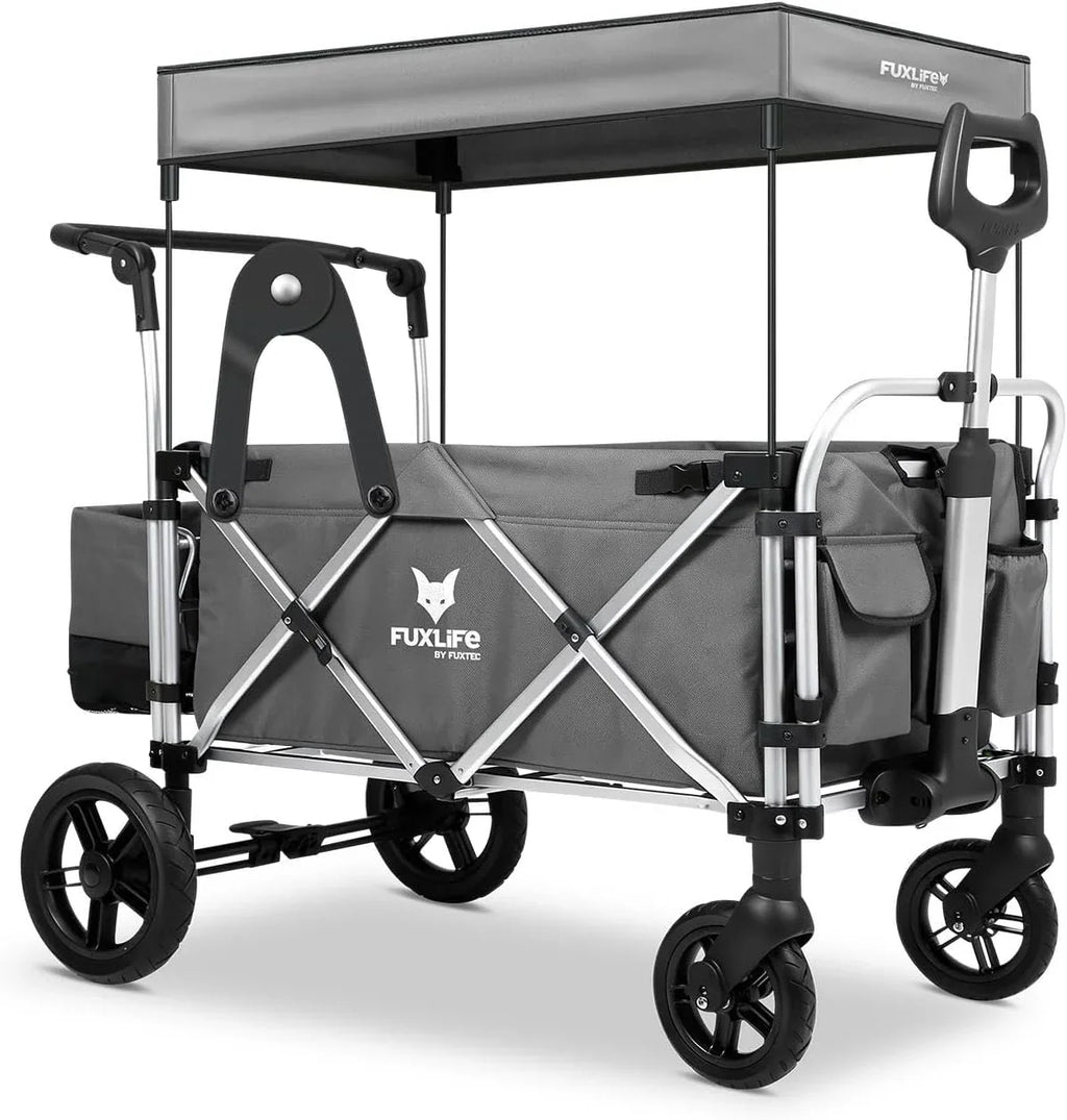 Carrito plegable original FUXTEC FX-CTL900 Premium Gris para niños, ideal para el jardín, la playa o la ciudad, se puede empujar o tirar, soporta hasta 75 kg. 2026
