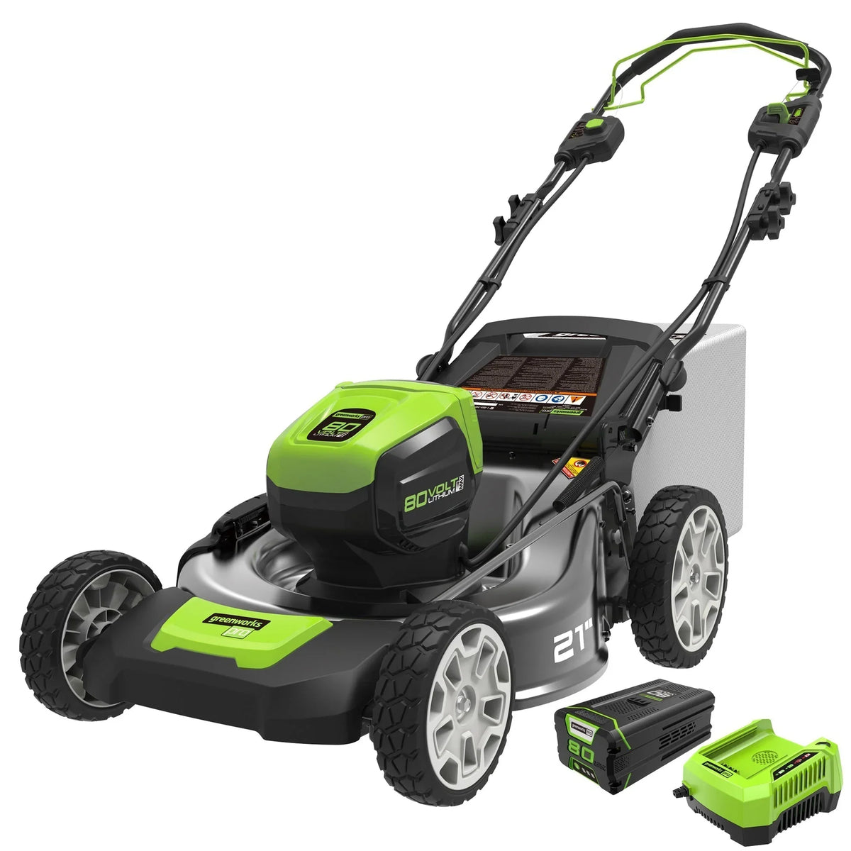 2026 80V Cordless 21′′ Self-Propelled Brushless Lawn Mower | Greenworks