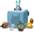 Paquete adicional Toniebox 2026: Set de inicio Toniebox azul con Creative – Tonie + 4 figuras de audio de Disney Animal Heroes, reproductor de audio para audiolibros y canciones, caja de música inalámbrica con reproducción de audio Disney.