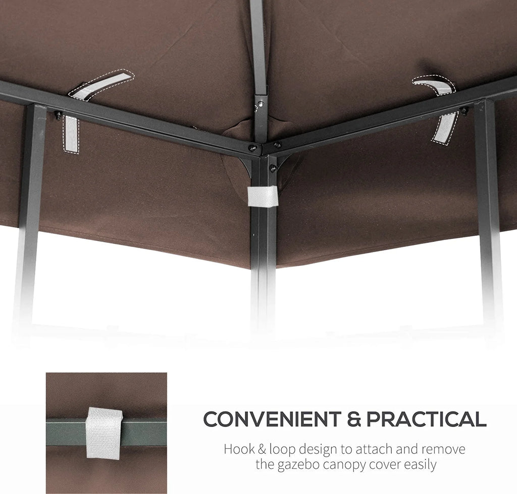 2026 10x10 Ft Outdoor Patio Gazebo Replacement Canopy, Double Tiered Gazebo Tent Roof Top Cover Only(Frame Not Include)
